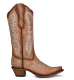 Embroidery & Studs Boots-Boots-Corral-Brown-6-Inspired Wings Fashion