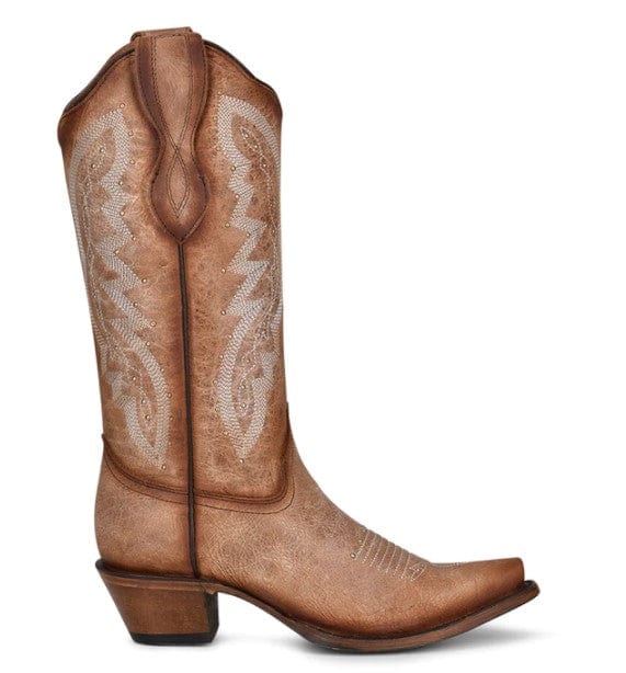 Embroidery & Studs Boots-Boots-Corral-Brown-6-Inspired Wings Fashion