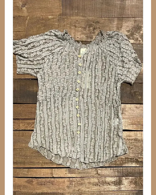 Lacey Nights Top-Tops-Jaded Gypsy Wholesale-Grey-L/XL-Inspired Wings Fashion