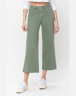 High Rise Crop Wide Leg Pant-Pants-Flying Monkey Jeans-25-Army Green-Inspired Wings Fashion