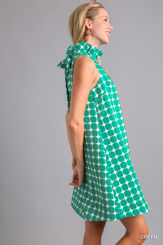 Green Geometric Dress-Dresses-Umgee-Small-Green-Inspired Wings Fashion