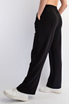 Scuba Pintuck Straight Pants-Pants-Rae Mode-Black-Small-Inspired Wings Fashion
