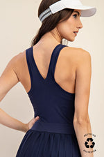 Butter Soft Pleated Skortsie-One-Pieces-Rae Mode-Navy-Small-Inspired Wings Fashion