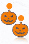Pumpkin Glitter Earrings-Earrings-Suzie Q USA-Orange-Inspired Wings Fashion