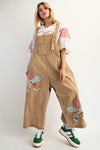 Flower Patch Overalls-Overalls-Easel-Khaki-Small-Inspired Wings Fashion