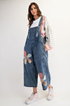Flower Patch Overalls-Overalls-Easel-Dark Denim-Small-Inspired Wings Fashion