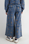 Western Print Terry Pants-Pants-Easel-Indigo-Small-Inspired Wings Fashion