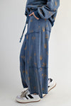 Western Print Terry Pants-Pants-Easel-Indigo-Small-Inspired Wings Fashion