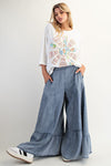 Washed Denim Palazzo Pants-Pants-Easel-Washed Denim-Small-Inspired Wings Fashion