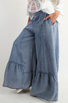 Washed Denim Palazzo Pants-Pants-Easel-Washed Denim-Small-Inspired Wings Fashion