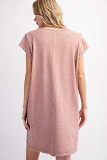 Mineral Washed Knit Dress-Dresses-Easel-Small-Mauve-Inspired Wings Fashion