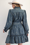 Jacquard Denim Dress-Dress-Easel-Dirty Denim-Small-Inspired Wings Fashion