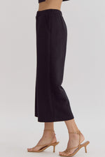 Textured high-waisted wide-leg Pants-Pants-Entro-Black-Small-Inspired Wings Fashion