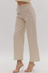 Wide Leg Pants w/ Braided Detail @ Waist-Pants-Entro-Rust-Small-Inspired Wings Fashion