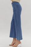 Wide Leg Pants w/ Braided Detail @ Waist-Pants-Entro-Rust-Small-Inspired Wings Fashion