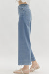 High Waist Embroidery Border Pants-Pants-Entro-White-Small-Inspired Wings Fashion