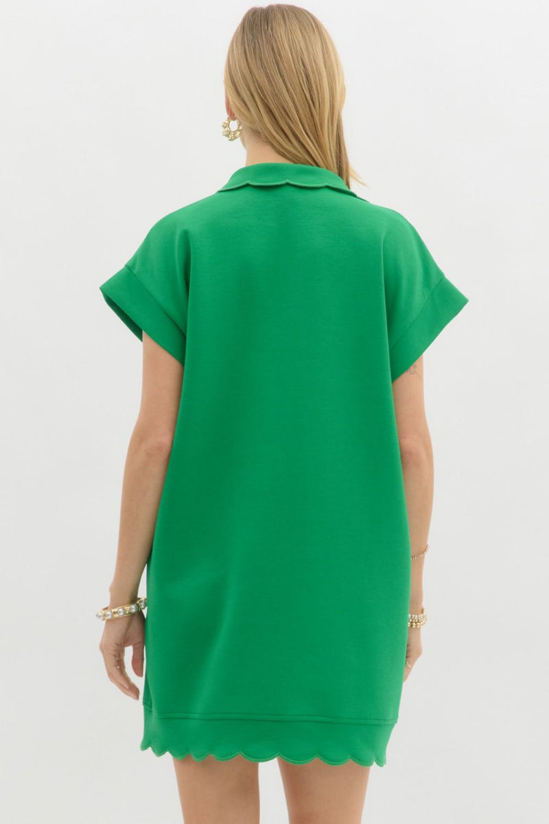 Jersey Knit Mini Dress-Dress-Entro-Green-Small-Inspired Wings Fashion