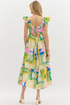Pattern Block Midi Dress-Dress-Entro-Pink Combo-Small-Inspired Wings Fashion