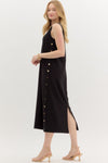 Sleeveless Ribbed Midi Dress-Dress-Entro-Black-Small-Inspired Wings Fashion