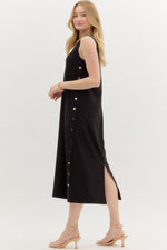 Sleeveless Ribbed Midi Dress-Dress-Entro-Black-Small-Inspired Wings Fashion