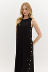 Sleeveless Ribbed Midi Dress-Dress-Entro-Black-Small-Inspired Wings Fashion