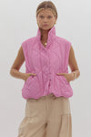 Quilted Snap Button Vest-Vests-Entro-Bubble Gum-Small-Inspired Wings Fashion