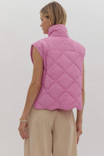 Quilted Snap Button Vest-Vests-Entro-Bubble Gum-Small-Inspired Wings Fashion