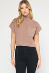 Knitted Mock Neck Crop Top-Shirts & Tops-Entro-Small-Mocha-Inspired Wings Fashion