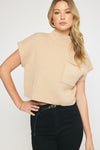 Knitted Mock Neck Crop Top-Shirts & Tops-Entro-Small-Bone-Inspired Wings Fashion