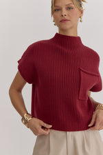 Knitted Mock Neck Crop Top-Shirts & Tops-Entro-Ruby-Small-Inspired Wings Fashion