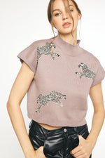 Leopard Print Mock Neck Crop Sweater-Shirts & Tops-Entro-Small-Mocha-Inspired Wings Fashion