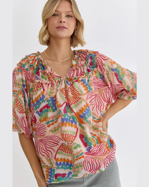Multiprint Top-Shirts & Tops-Entro-Small-Lt Peach-Inspired Wings Fashion