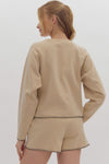 Contrast Long Sleeve Top-Shirts & Tops-Entro-Small-Taupe-Inspired Wings Fashion