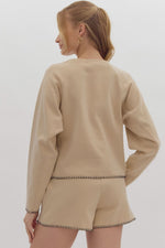 Contrast Long Sleeve Top-Shirts & Tops-Entro-Small-Taupe-Inspired Wings Fashion