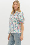 Flowers and Stripes Top-Shirts & Tops-Entro-Off White-Small-Inspired Wings Fashion