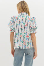 Flowers and Stripes Top-Shirts & Tops-Entro-Off White-Small-Inspired Wings Fashion