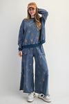 Western Print Terry Pullover-Pullover-Easel-Indigo-Small-Inspired Wings Fashion