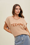 Yeehaw Contrast Sweater-Sweaters-Wishlist-Tan/Camel-Small-Inspired Wings Fashion