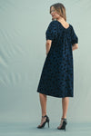Velvet Floral Midi Dress-Dress-Wishlist-Navy/Black-Small-Inspired Wings Fashion