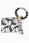 Cardholder Wristlet Keychain-cardholder-Suzie Q USA-Cow Black-Inspired Wings Fashion