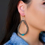 Turquoise Teardrop Earrings-Earrings-West & Co-Inspired Wings Fashion