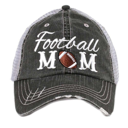 Football Mom Trucker Hat-Hats-Katydid-Gray-Inspired Wings Fashion