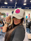 Patch Hats-Hats-Lucky Girl Boutique-Pink Smiley-Inspired Wings Fashion