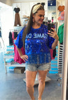 Sequin Game Day Fringe Top-Tops-Timing-Small-Royal-Inspired Wings Fashion