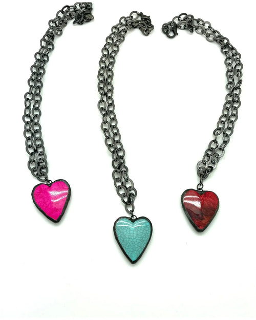 Heart Necklace-Necklaces-Jennifer Ponson-Pink-Inspired Wings Fashion