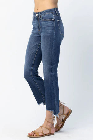 Midrise Cropped Boot w Step Hem Jeans-Jeans-Judy Blue-3 (26)-Medium Wash-Inspired Wings Fashion