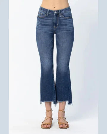 Midrise Cropped Boot w Step Hem Jeans-Jeans-Judy Blue-3 (26)-Medium Wash-Inspired Wings Fashion