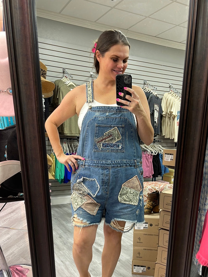 Patches Of Love Overalls-Jumpsuits & Rompers-Jaded Gypsy Wholesale-Small/Medium-Inspired Wings Fashion