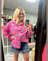 Sequin Cowboy Button Up Top-Tops-Nylon Apparel-Small-Pink-Inspired Wings Fashion