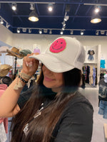 Patch Hats-Hats-Lucky Girl Boutique-Pink Smiley-Inspired Wings Fashion